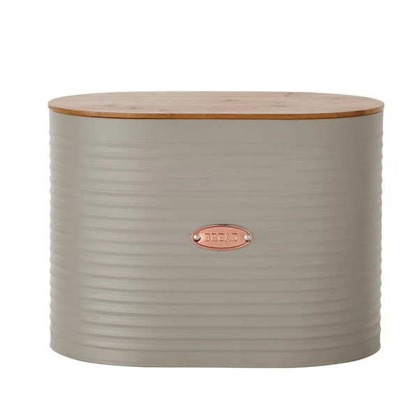 Metal Grey And Copper Bread Bin 3 Metal Grey And Copper Bread Bin