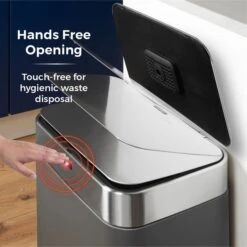 Tower 75 Litre Silver Rectangular Sensor Bin -Kitchen Supplies 30650677 alt02
