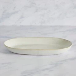 Amalfi Reactive Glaze Oval Platter, White