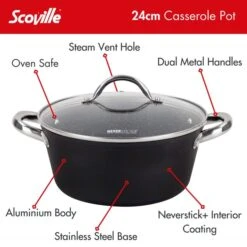 Scoville Neverstick 6 Non-stick Aluminium Casserole Dish, 24cm -Kitchen Supplies 30737633 alt06