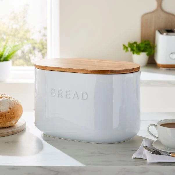 Ceramic Bread Bin White 3 Ceramic Bread Bin White