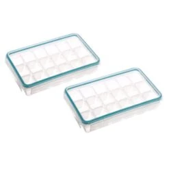 Set Of 2 Clip & Lock Ice Cube Trays
