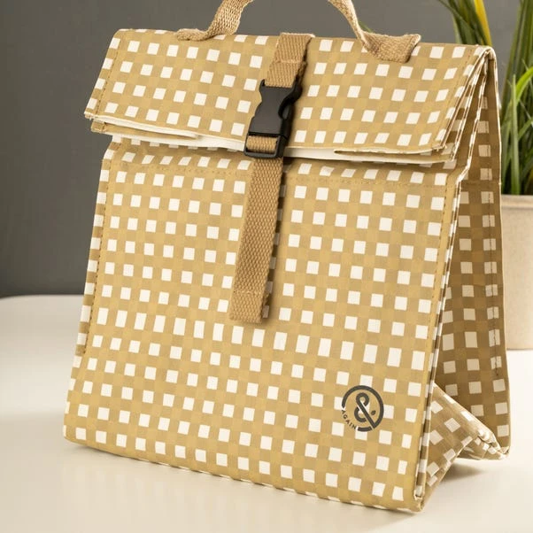 &Again Gingham Paper Cooler Lunch Bag 3 &Again Gingham Paper Cooler Lunch Bag