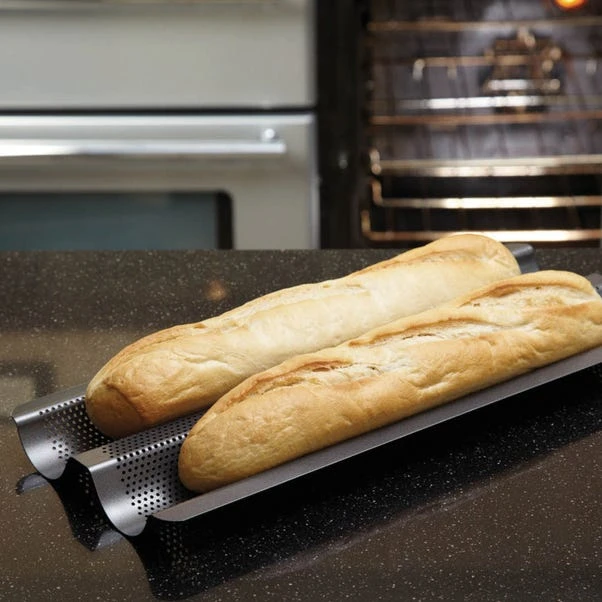 MasterClass Crusty Bake Non Stick Baguette Tray 4 MasterClass Crusty Bake Non Stick Baguette Tray - Image 2
