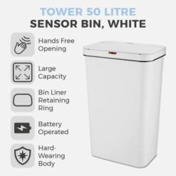 Tower 50L Rectangular Sensor Bin -Kitchen Supplies 30857085 alt01