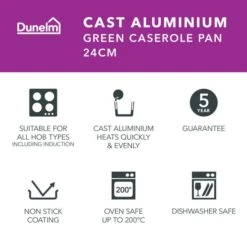 Cast Aluminium Casserole Dish, 24cm -Kitchen Supplies 30866806 alt01