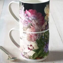 Set Of 2 MM Living Fiori Stacking Mugs