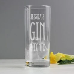 Personalised Gin And Tonic Highball Glass