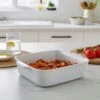 White Ribbed Square Roaster -Kitchen Supplies 30892499