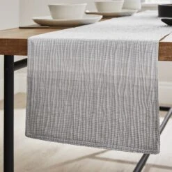 Grey Crinkle Table Runner -Kitchen Supplies 30893255 alt01