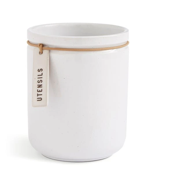 Elements Cream Speckled Hang Tag Utensil Pot 5 Elements Cream Speckled Hang Tag Utensil Pot - Image 3