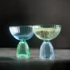 Set Of 2 Florence Blue & Green Coupe Glasses -Kitchen Supplies 30922782