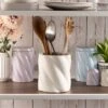 Twisted Utensil Pot Cream -Kitchen Supplies 30922862