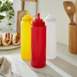 Set Of 3 Sauce Bottles