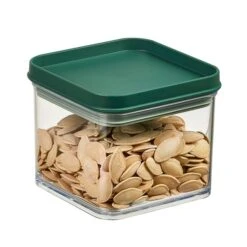 Stackable Dark Green Square Food Storage Container -Kitchen Supplies 30925849
