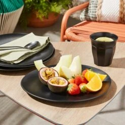 Organic Shape Dinner Plate Black