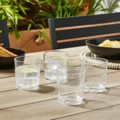 Set Of 4 Acrylic Lowball Tumblers