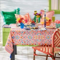 Sophie Robinson Block Print Tablecloth -Kitchen Supplies 30933857