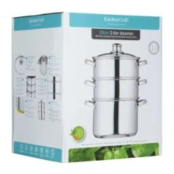 Kitchen Craft KitchenCraft 3-Tier Food Steamer With Glass Lid -Kitchen Supplies 30942771 alt05