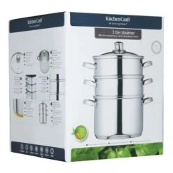 Kitchen Craft KitchenCraft 3-Tier Food Steamer With Glass Lid -Kitchen Supplies 30942778 alt06