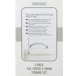 KitchenCraft Set Of 3 Vintage Style Tea, Coffee And Sugar Canisters -Kitchen Supplies 30948797 alt04