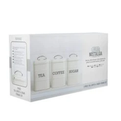 KitchenCraft Set Of 3 Vintage Style Tea, Coffee And Sugar Canisters -Kitchen Supplies 30948797 alt05
