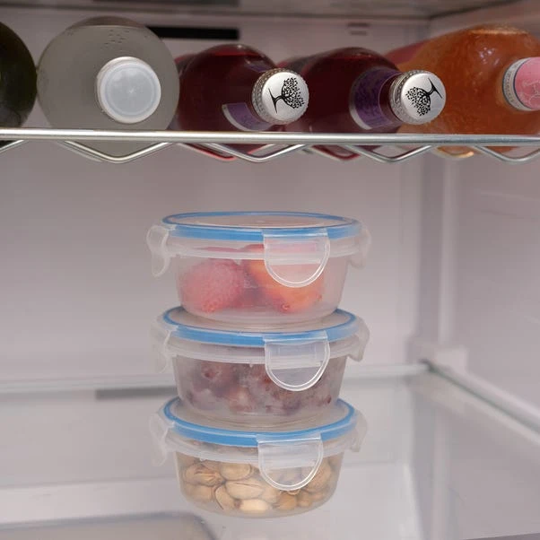 ADDIS Set Of 3 Round 300ml Clip Tight Storage Containers 3 ADDIS Set Of 3 Round 300ml Clip Tight Storage Containers