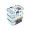 ADDIS Set Of 3 Rectangular 0.24L Clip Tight Storage Containers -Kitchen Supplies 30963140 alt01