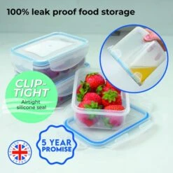 ADDIS Set Of 3 Rectangular 0.24L Clip Tight Storage Containers -Kitchen Supplies 30963140 alt03