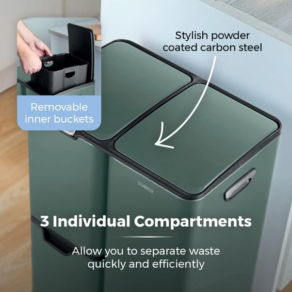 Tower 60L Recycling Pedal Bin With Drawer 15 Tower 60L Recycling Pedal Bin With Drawer - Image 13