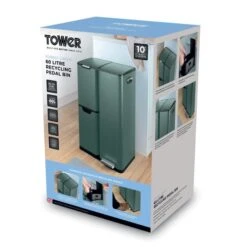 Tower 60L Recycling Pedal Bin With Drawer 37 Tower 60L Recycling Pedal Bin With Drawer -Kitchen Supplies 30990008 alt07