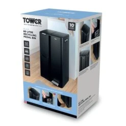 Tower 60L Recycling Pedal Bin With Drawer 29 Tower 60L Recycling Pedal Bin With Drawer -Kitchen Supplies 30990019 alt07